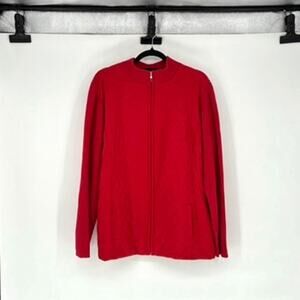 NWOT Women's Red Quilted Full Zip Knit Cardigan - Plus Size 2X